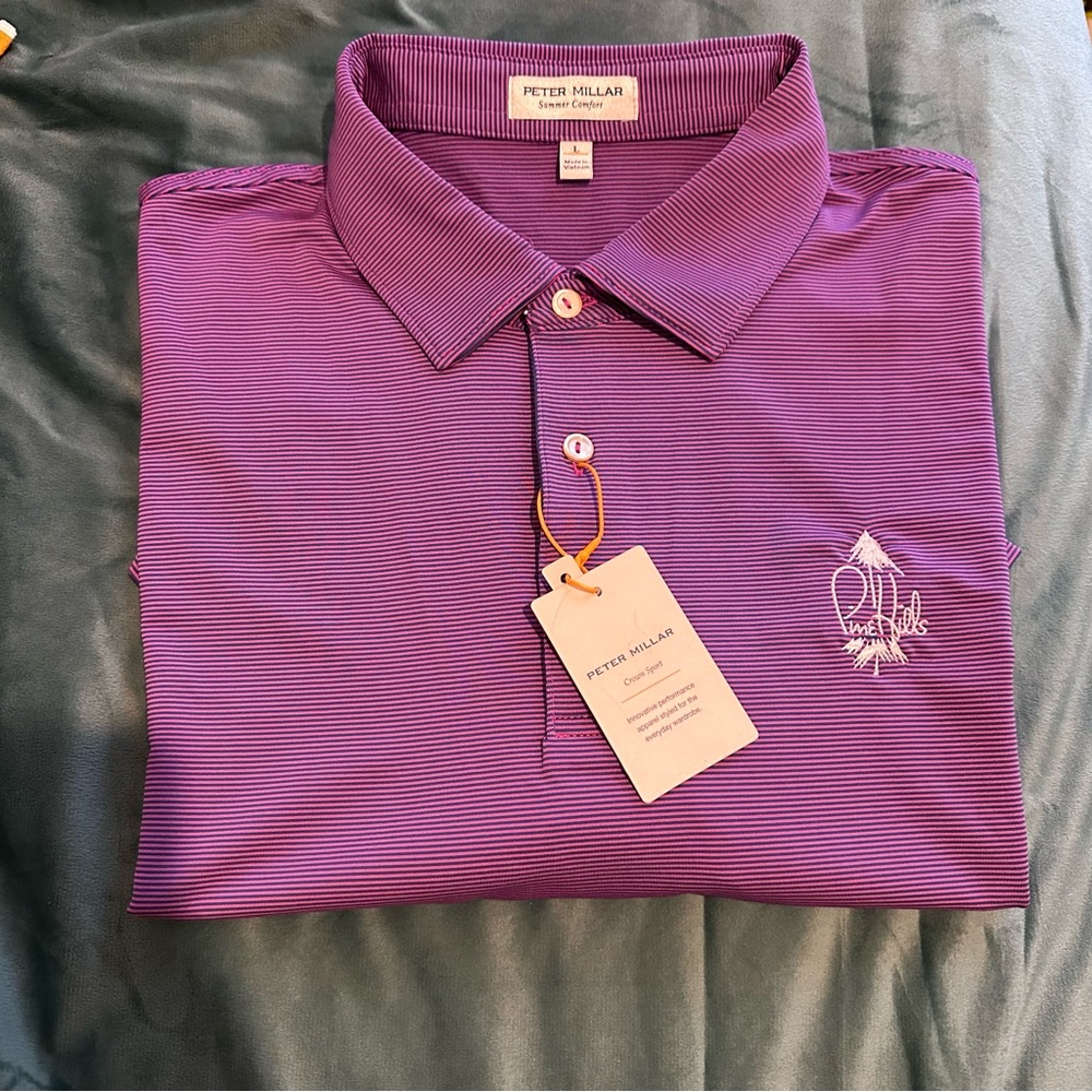 Peter Millar Performance Polo Shirt Pine Hills Classic Fit Golf Golfing